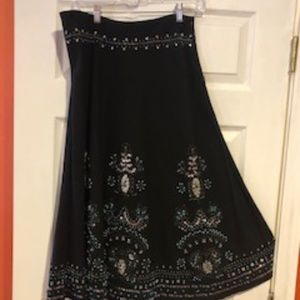 Linen beaded skirt